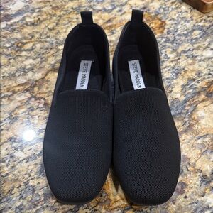Steve Madden Black Knit Slip-On Loafers